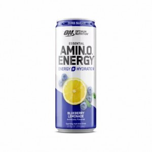 Optimum Nutrition ESSENTIAL AMIN.O. ENERGY+ Electrolytes Sparkling Blueberry Lemonade 355ml * 12 Cans (12 Servings) | 129036-QZD