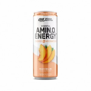 Optimum Nutrition ESSENTIAL AMIN.O. ENERGY+ Electrolytes Sparkling Peach Bellini 355ml * 12 Cans (12 Servings) | 325798-LON