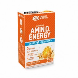 Optimum Nutrition Essential AMIN.O. ENERGY + Electrolytes Tangerine Wave 7 Stick Packs (7 Servings) | 816703-TGD