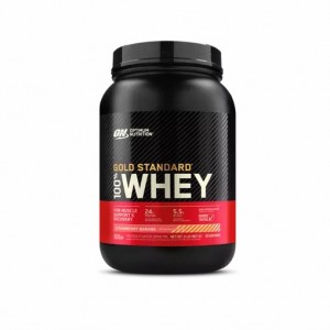 Optimum Nutrition GOLD STANDARD 100% WHEY™ Strawberry Banana 2 lb (30 Servings) | 485302-XUJ