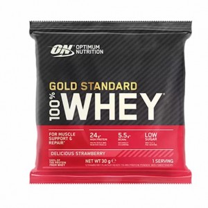 Optimum Nutrition Gold Standard 100% Whey Powder Sachets Delicious Strawberry 1 sachet (30 grams) | 639542-ZTR