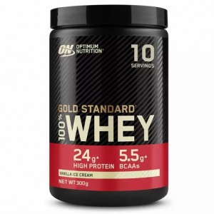 Optimum Nutrition Gold Standard 100% Whey Protein Powder Vanilla Ice Cream 300 grams (10 Servings) | 574960-ULE