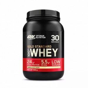 Optimum Nutrition Gold Standard 100% Whey Protein Powder Vanilla Ice Cream 900 grams (30 Servings) | 603827-ZPC