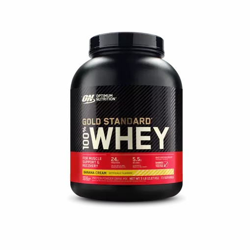 Optimum Nutrition GOLD STANDARD 100% WHEY™ Banana Cream 5 lb (73 Servings) | 593064-SGT