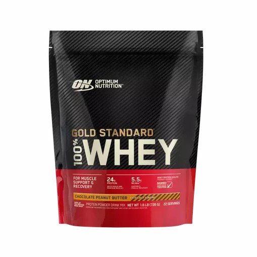 Optimum Nutrition GOLD STANDARD 100% WHEY™ Chocolate Peanut Butter 1.5 lb (22 Servings) | 387921-ZDA