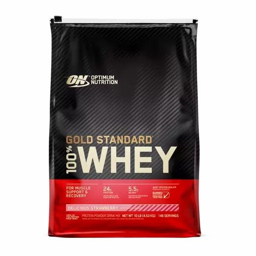 Optimum Nutrition GOLD STANDARD 100% WHEY™ Delicious Strawberry 10 lb (146 Servings) | 476935-ZEN