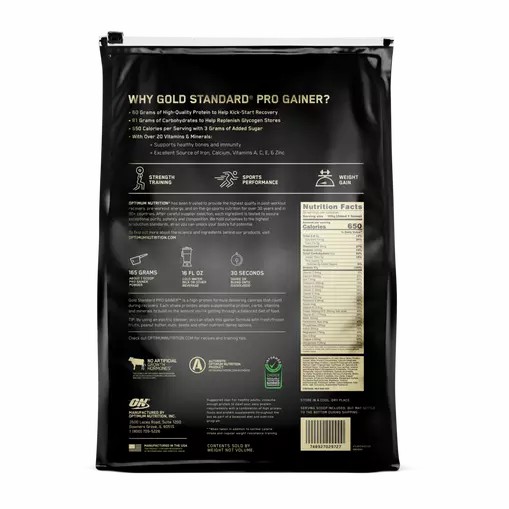 Optimum Nutrition GOLD STANDARD® Pro Gainer Double Chocolate 10.19 lb (28 Servings) | 368740-VEF