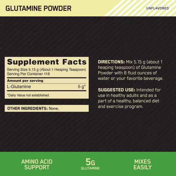 Optimum Nutrition Glutamine Powder 2.2 lb (194 Servings) | 451827-DEL