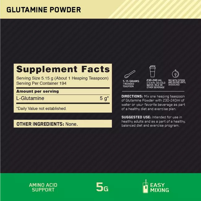 Optimum Nutrition Glutamine Powder Unflavoured 1kg | 896157-VFR