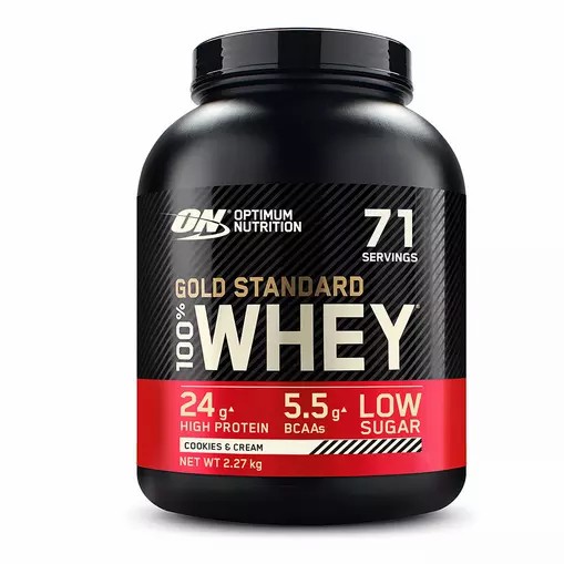 Optimum Nutrition Gold Standard 100% Whey Protein Powder Cookies & Cream 2.27 kg (71 Servings) | 421867-EGW