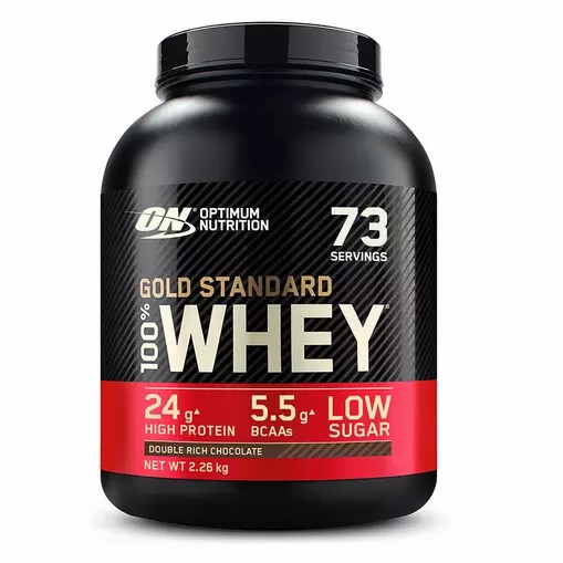Optimum Nutrition Gold Standard 100% Whey Protein Powder Double Rich Chocolate 2.26 kg (76 Servings) | 764583-EIX
