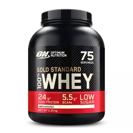 Optimum Nutrition Gold Standard 100% Whey Protein Powder Unflavoured 2.25 kg (75 Servings) | 794863-WUG