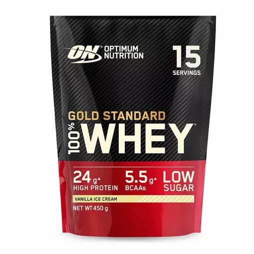 Optimum Nutrition Gold Standard 100% Whey Protein Powder Vanilla Ice Cream 450 grams (15 Shakes) | 276843-ATX