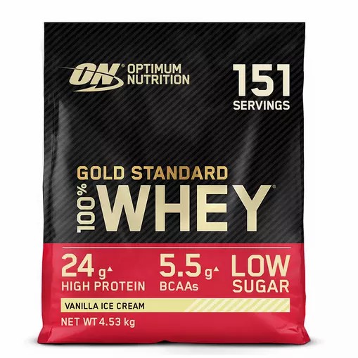 Optimum Nutrition Gold Standard 100% Whey Protein Powder Vanilla Ice Cream 4.53 kg (151 Servings) | 910645-ZXP