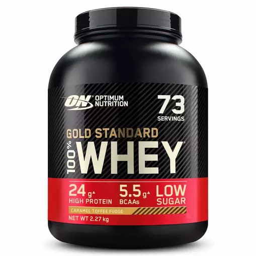 Optimum Nutrition Gold Standard 100% Whey Protein Powder Caramel Toffee Fudge 2.27 kg (73 Servings) | 658273-YNZ
