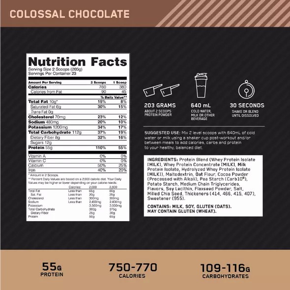 Optimum Nutrition Gold Standard Gainer Chocolate 4.67kg | 386017-OCI
