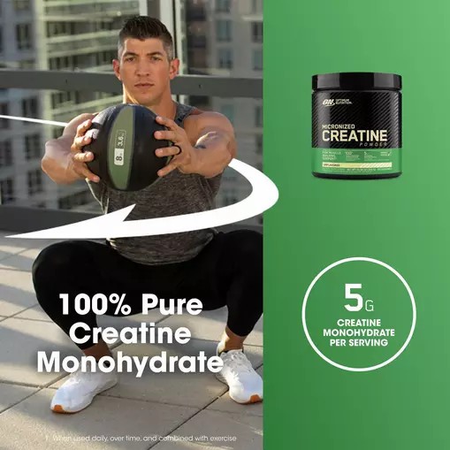 Optimum Nutrition Micronized Creatine Powder Unflavored 0.66 lb (60 Servings) | 421503-IRH