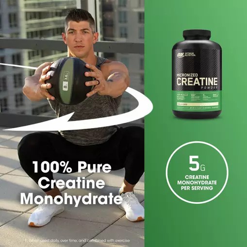 Optimum Nutrition Micronized Creatine Powder Unflavored 1.32 lb (120 Servings) | 625890-UJT