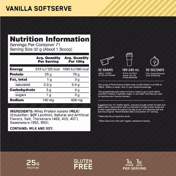 Optimum Nutrition Performance Isolate Vanilla 2.27kg | 150437-PIR