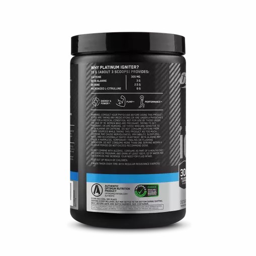 Optimum Nutrition Platinum Igniter Blue Raspberry Freeze 0.84 lb (20 Servings) | 720394-QZI