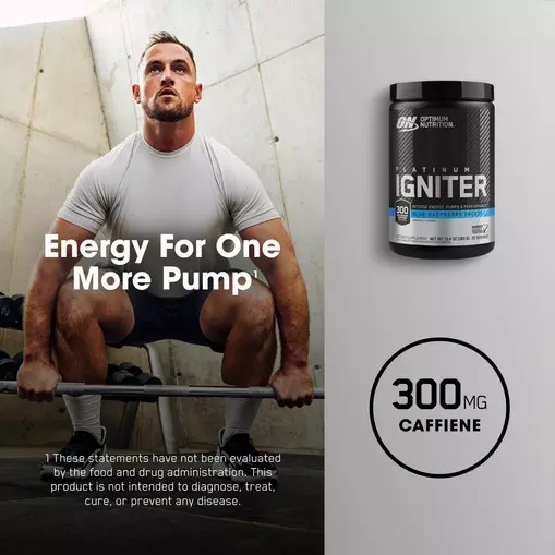 Optimum Nutrition Platinum Igniter Blue Raspberry Freeze 0.84 lb (20 Servings) | 720394-QZI