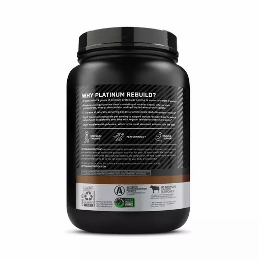 Optimum Nutrition Platinum Rebuild Dark Chocolate 1.67 lb (20 Servings) | 617480-ZDM