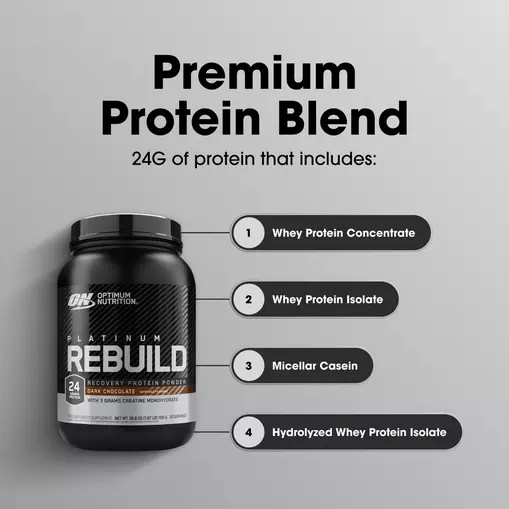 Optimum Nutrition Platinum Rebuild Dark Chocolate 1.67 lb (20 Servings) | 617480-ZDM