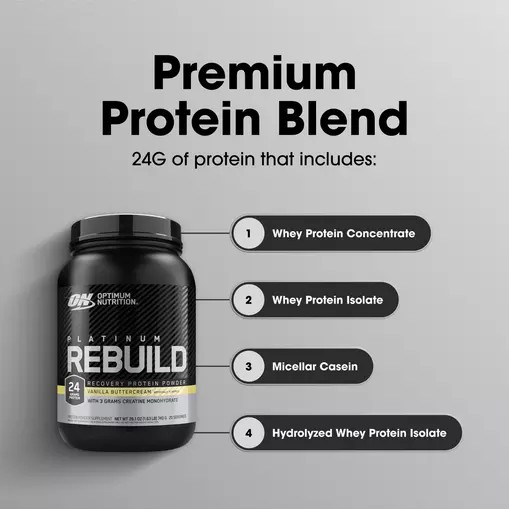 Optimum Nutrition Platinum Rebuild Vanilla Buttercream 1.63 lb (20 Servings) | 437506-OEZ