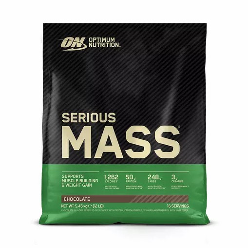 Optimum Nutrition Serious Mass Gainer Chocolate 5.45 kg (16 Servings) | 801456-SXN