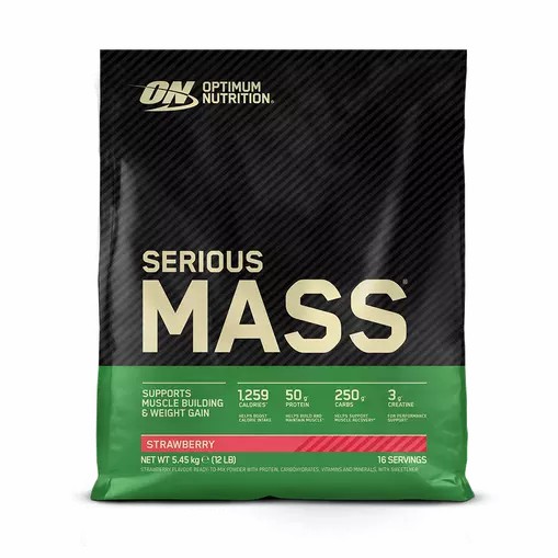 Optimum Nutrition Serious Mass Strawberry 5.45 kg (16 Servings) | 487501-ZFI