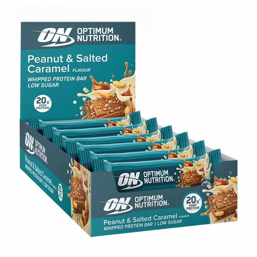Optimum Nutrition Whipped Protein Bar Peanut And Salted Caramel 600 grams (10 Bars) | 409378-FLC